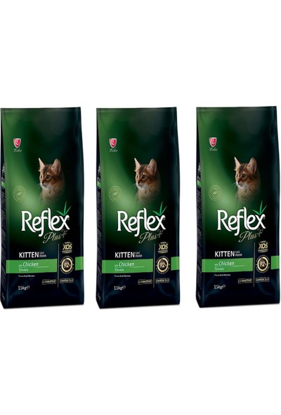 Reflex Plus Tavuklu Yavru Kedi Maması 1,5 kg 3'lü Set