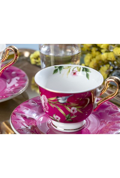 English Home Vanilla Porselen 2'li Kahve Fincan Takımı 90 ml Mavi-Mor