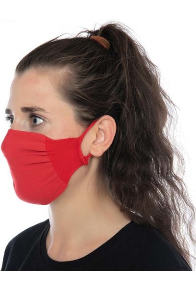 YOUNICK Kırmızı Antibakteriyel Yıkanabilir 3lü Paket Maske YOUNICK