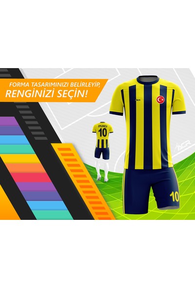 Acr Giyim - Sarı Lacivert 2020 - Kişiye Özel Futbol Forması Takımı