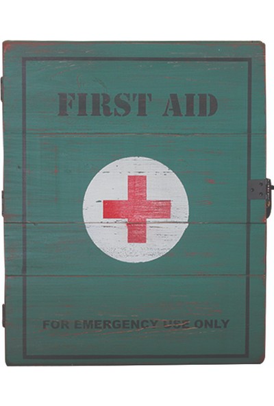 Pratikolay Ahşap Retro Dekoratif First Aid Ilkyardım Dolabı
