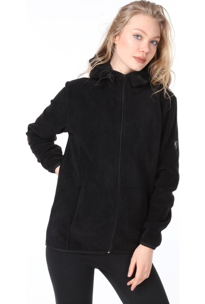 Ghassy Co Kadın Kapşonlu Fermuarlı Polar Sweatshirt