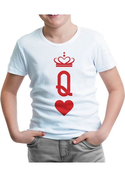 Lordd T-Shirt Q - The Queen Beyaz Çocuk T-Shirt