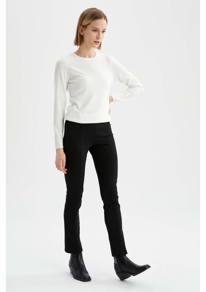 Basic Bisiklet Yaka Relax Fit Ekstra Yumuşak Kaşmir Dokulu Triko Kazak F7091AZ21WN fiyatları