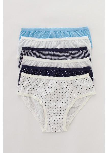 Çok Renkli Kız Çocuk Blue Type 6lı Slip Külot