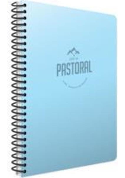 Pastoral Spiralli Plastik Kapak A4 Defter 96 Yaprak Kareli