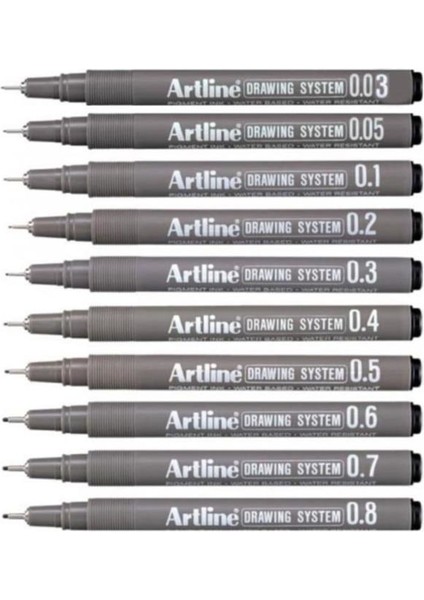 Teknik Çizim Kalemi Siyah 10'lu