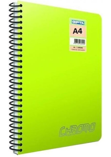 Chromo Spiralli Pp Kapak Defter A4 Çizgili 60 Yaprak 4'lü