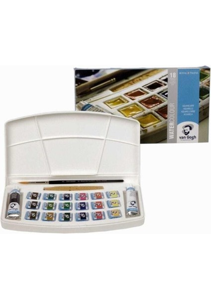 Van Gogh Plastik Kutu Tablet Sulu Boya 18'li