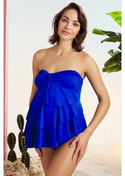 Pierre Cardin Straplez Volanlı  Hamile Tankini 211508