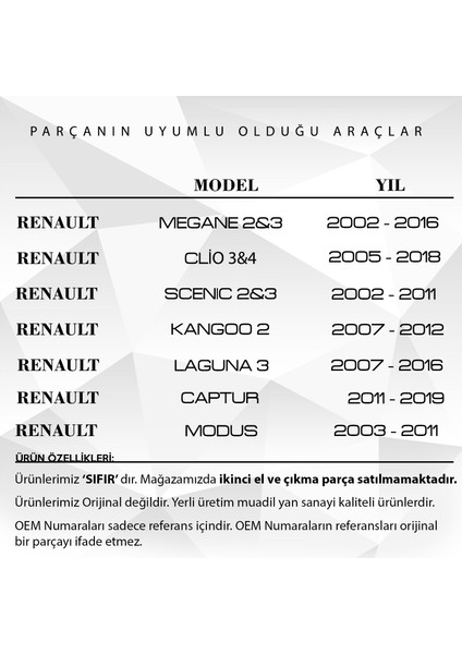 Renault Megane, Clio, Scenic,kangoo,laguna Için Bagaj Açma Düğmesi