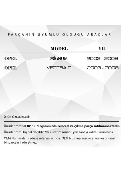 Opel Signum ve Vectra C Caravan Için Bagaj Açma Düğmesi