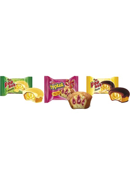 10 'lu Popkek Lımonlu + 10 'lu Popkek Muzlu + 10 'lu Topkek Cıleklı