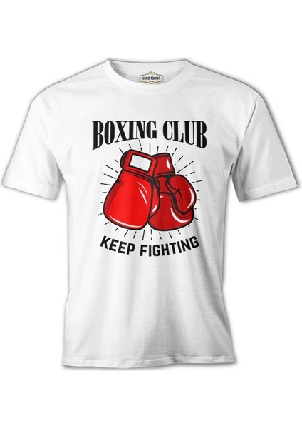 Lordd T-Shirt Boks Kulübü - Fight Beyaz Erkek T-Shirt