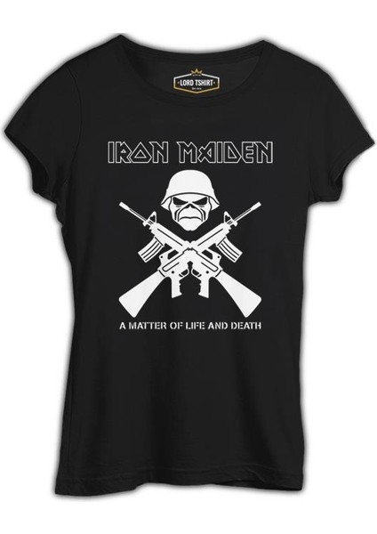 Lordd T-Shirt Iron Maiden - A Matter Of Life And Death Siyah Kadın T-Shirt