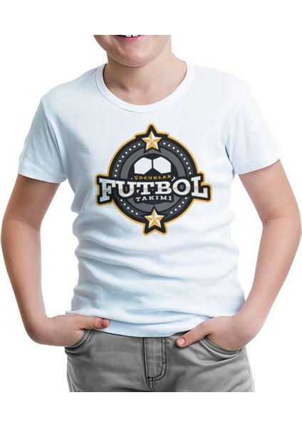 Lordd T-Shirt Çocuk Futbol Takımı - Logo Beyaz Çocuk T-Shirt