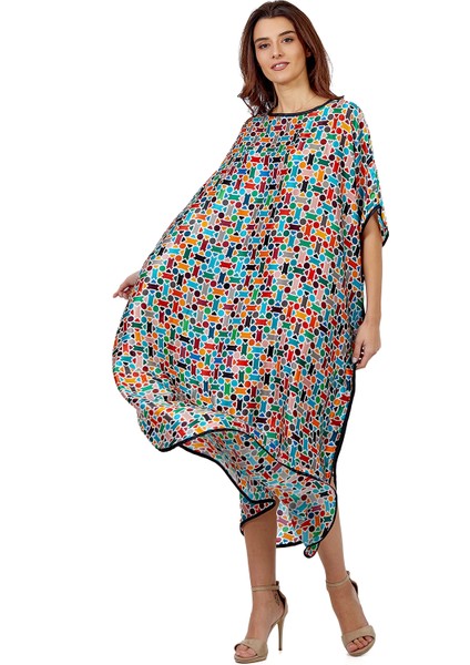 Kadın Ipek Yuvarlak Yaka Turkuaz Elbise fiyatları