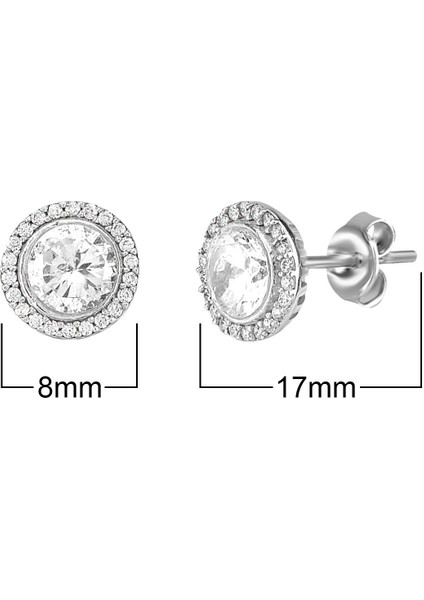Zirkon Taşlı Pırlanta Montür Gümüş Altın Kaplama Yuvarlak Gümüş Küpe fiyatları