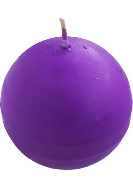 Dekoratif Top Mum Küre Yuvarlak Mum Soft Renk 8 cm Mor