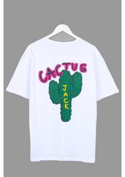 Cactus Baskılı Oversize Tshirt