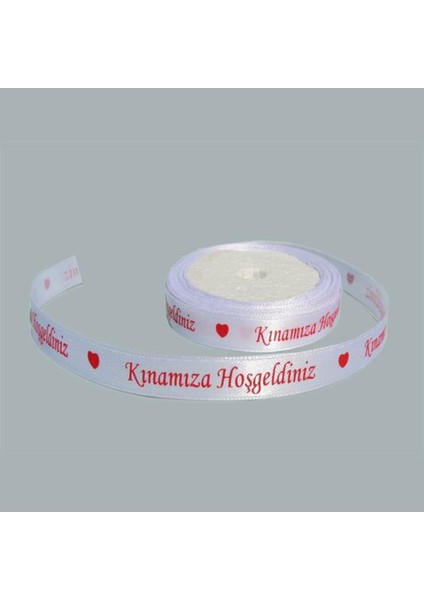Saten Kurdele Kınamıza Hoşgeldiniz Yazılı 1 cm - 10 Metre