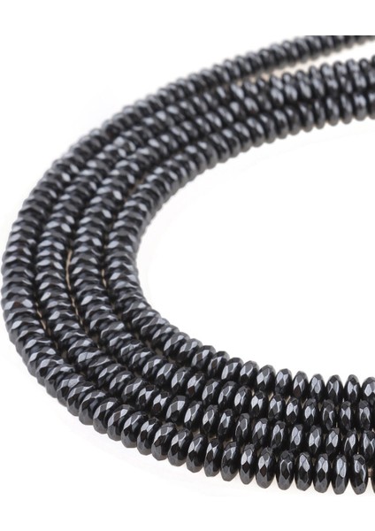 6 x 3 mm Faset Kesim Rondela Hematit Dizi Doğaltaş - DZ4335