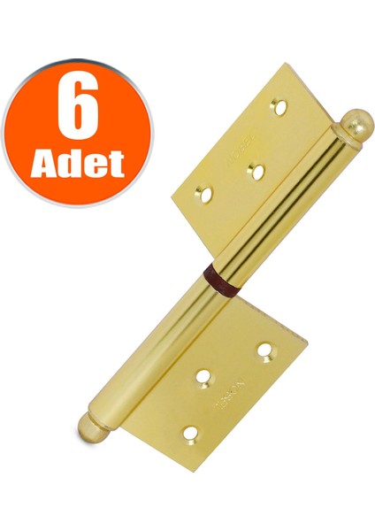 Yönsüz Cerman Menteşe Sarı 10 cm (6 Adet)