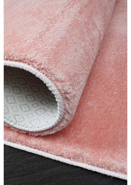 Dekoratif Saçaklı Pembe Yumuşak Dokulu Post Peluş Yolluk Halı 100 x 150 cm fırsatları