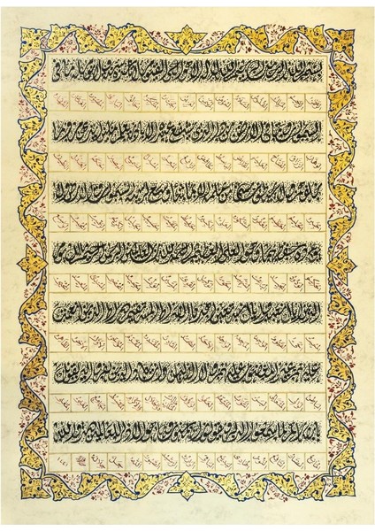 Hüsn-I Hat 50X70 cm Çerçevesiz Esma-I Hüsna, Ayet-El Kürsi,fatiha ve Nazar Ayetleri