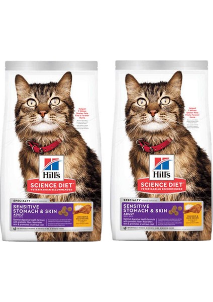 Feline Sensitive Skin Tavuklu Yetişkin Kuru Kedi Maması 1,5 kg 2 Adet