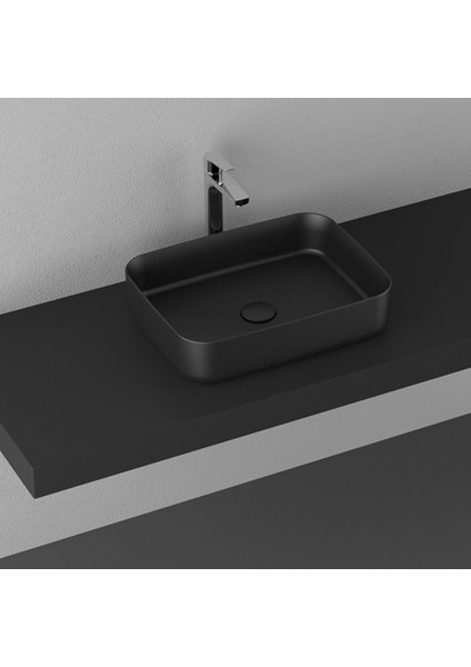 Infinity 50 cm Tezgahüstü Lavabo-Siyah fiyatları