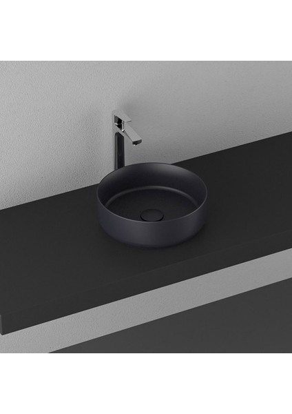 Infinity Ø 36 cm Tezgahüstü Lavabo - Antrasit