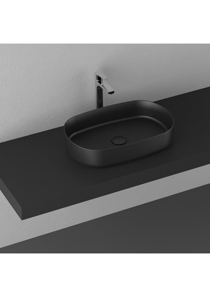 Infinity 55 cm Tezgahüstü Lavabo-Siyah