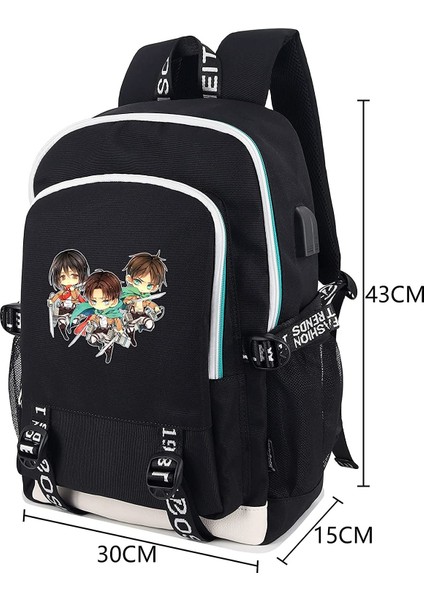 Anime Sırt Çantası USB Şarj Portu ve Kulaklık (Yurt Dışından) modelleri