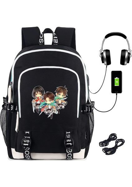Anime Sırt Çantası USB Şarj Portu ve Kulaklık (Yurt Dışından) fiyatları
