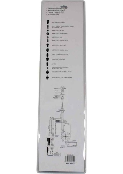 12 Parça Otomatik Anten Nikel Vakumlu BR0080602 fiyatları