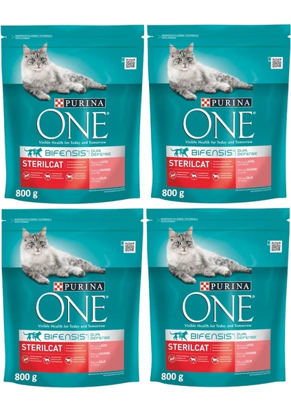 Purina One Somonlu Kısırlaştırılmış Yetişkin Kedi Maması 4 x 800 G