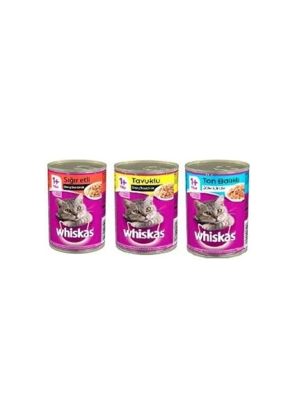 3 Çeşit Karışık Yetişkin Konserve Kedi Maması 24 x 400 G