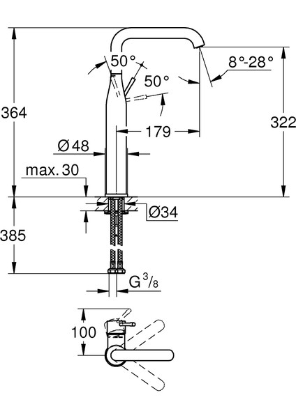 Essence Tek Kumandalı Lavabo Bataryası xl-Boyut 32901DC1 fiyatları