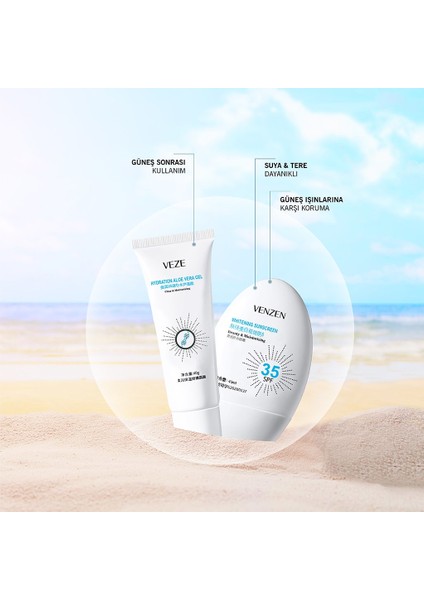 Venzen® & Veze® Beyazlatıcı Etkili Spf +35 Güneş Koruyucu ve Güneş Sonrası Nemlendirici Kiti