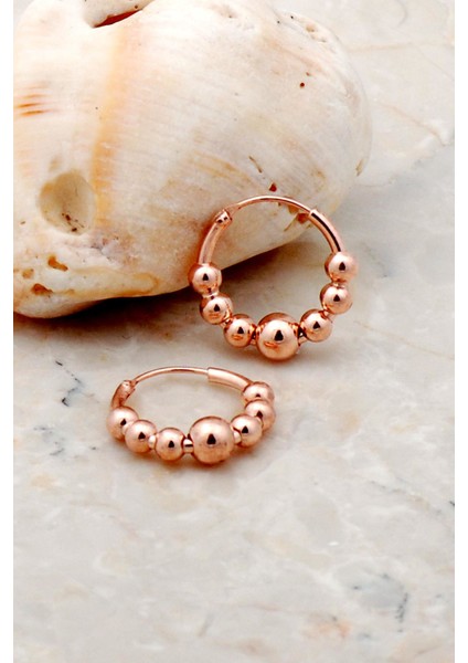 Toplu Şarnel 18 mm Rose Gümüş Halka Küpe