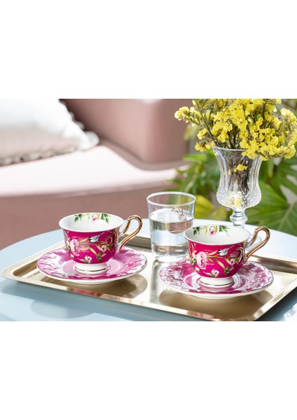 Vanilla Porselen 2'li Kahve Fincan Takımı 90 ml Mavi-Mor