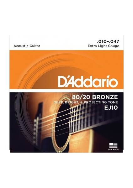 EJ10 80/20 Bronze Akustik Gitar Teli