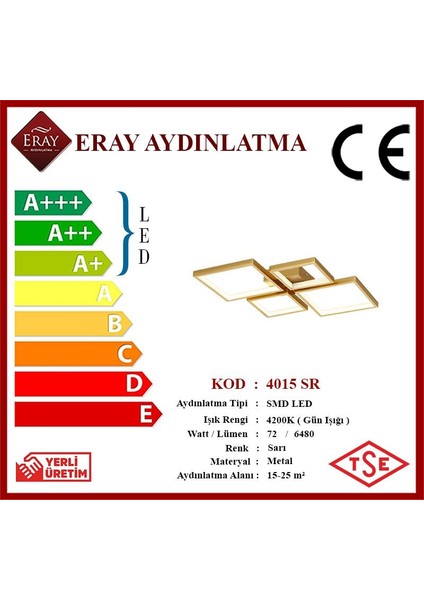 4015 Sarı LED Avize