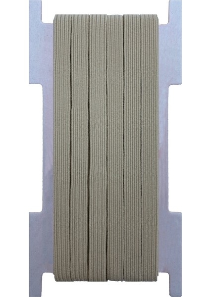 6 mm Bej Yassı Lastik - 50 Metre