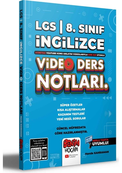 Benim Hocam Yayınları LGS 2022 8.Sınıf İngilizce Video Ders Notları