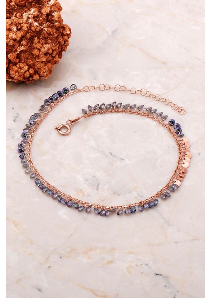 Pullu Mistik Topaz Sallantılı Rose Gümüş Halhal 274 fiyatları