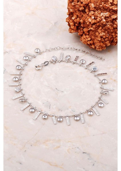 Pullu Sıra Taşlı Sallantılı Gümüş Halhal 277 fiyatları