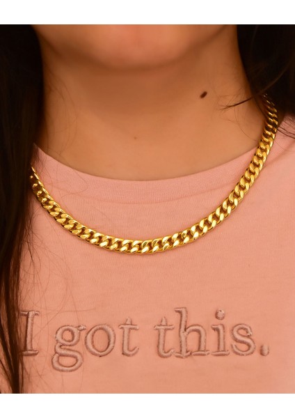 925 Ayar Gümüş Altın Kaplama Gurmet Zincir Kolye