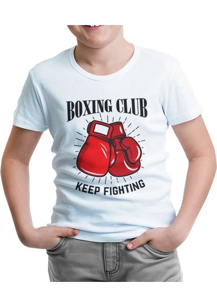 Lordd T-Shirt Boks Kulübü - Fight Beyaz Çocuk T-Shirt